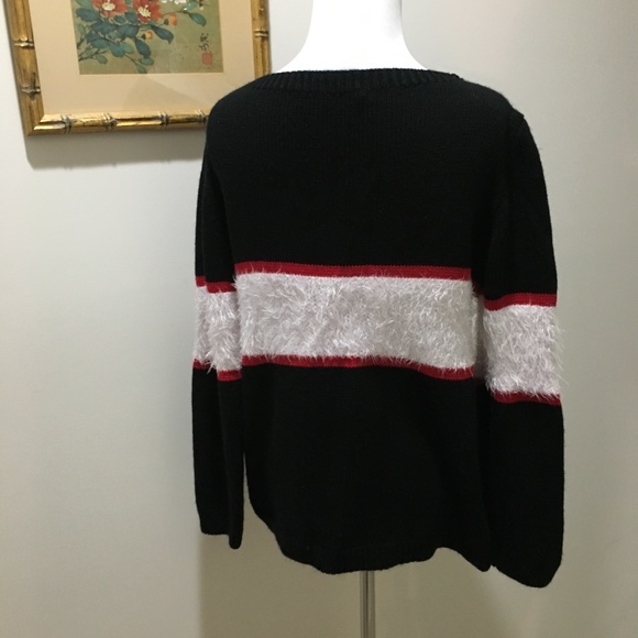 3 for $20 Sale: Furry Striped Boxy Chunky Sweater - Picture 4 of 7